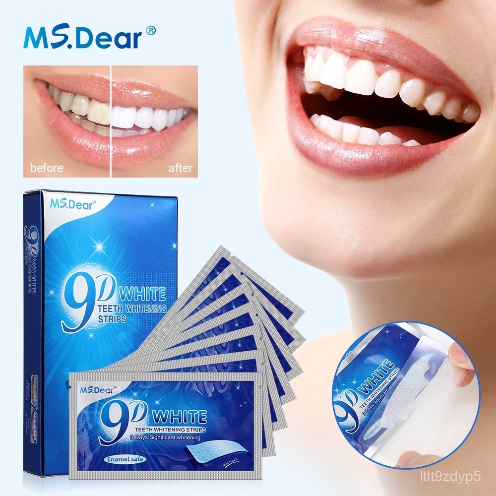 Hailicare 7 Pairs 9D white gel teeth whitening strips oral dental care bleaching white tooth sticker