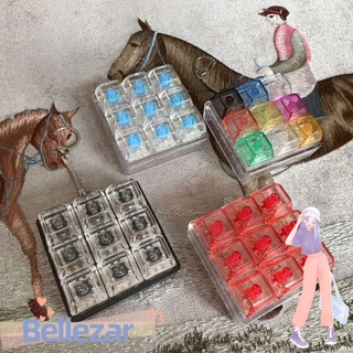 BELLEZAR พวงกุญแจ Fidget, Keycap DIY คีย์บอร์ดนิ้วมือคีย์บอร์ด, ปุ่มบรรเทาความเครียด 9Keys Clicker ของเล่นผู้ใหญ่