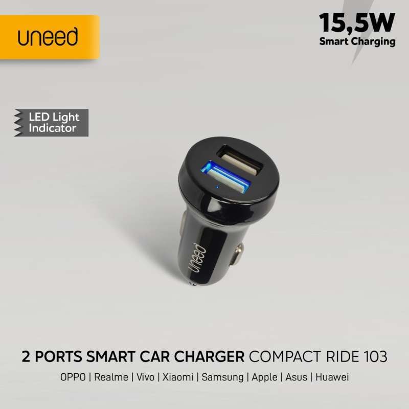 Uneed Dual Port Car Charger 15.5W - UCC103