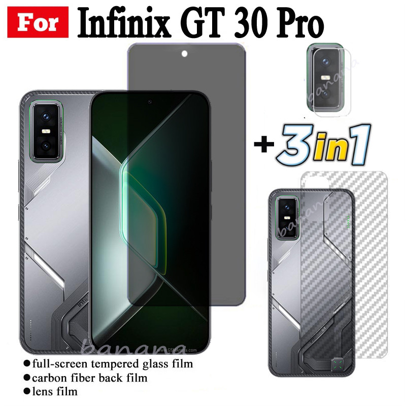 Infinix GT 30 Pro กระจกนิรภัย Infinix GT 30Pro GT 20 Pro Anti-Spy กระจกนิรภัยป้องกันหน้าจอ+ฟิล์มเลนส
