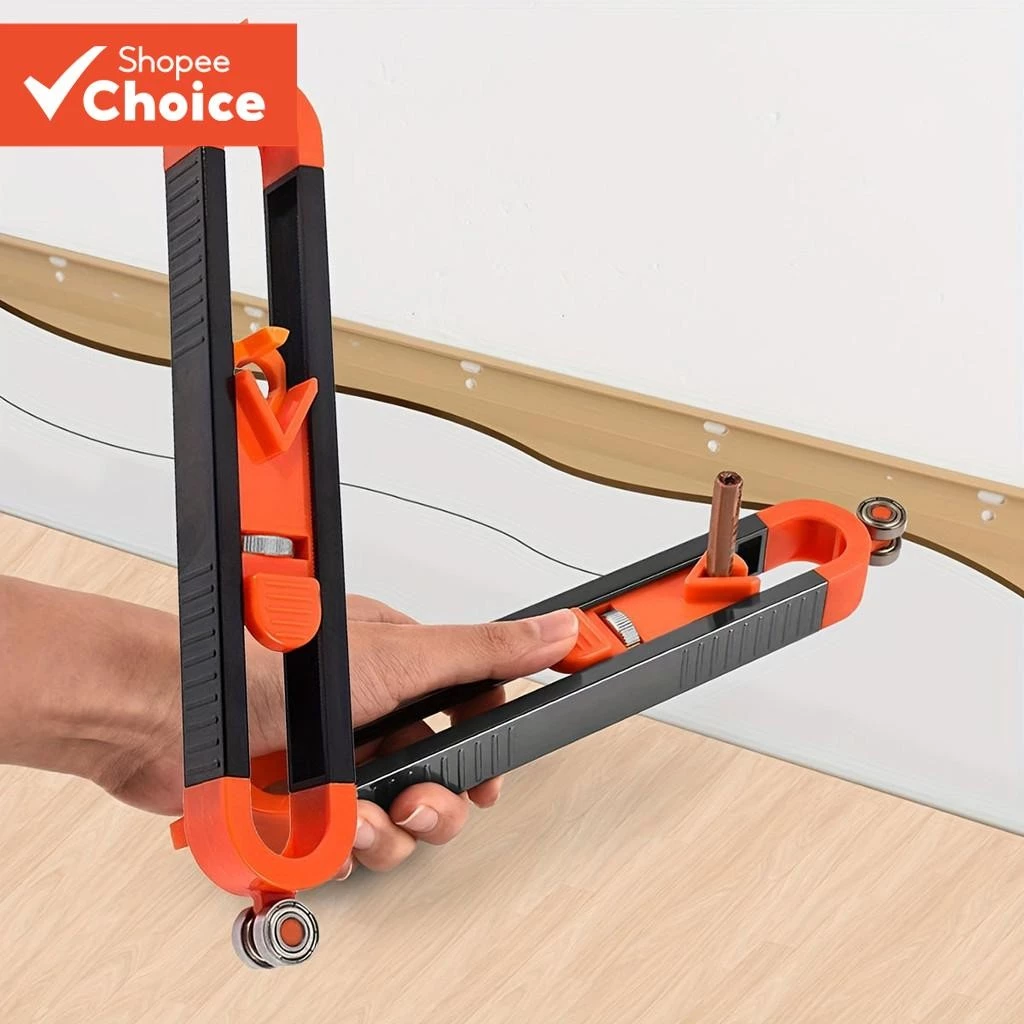 One Set Contour Gauge Scibe Tool, ปรับโปรไฟล์ Duplicator พร้อมที่ใส่ดินสอสําหรับงานไม้กระเบื้องและพรมตัด