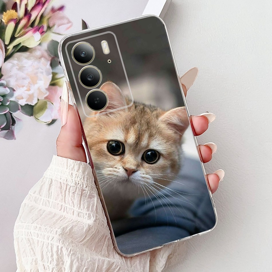 สําหรับRealme C75 RMX3941 Elegant Floral CatภาพวาดกรณีRealmeC75 4Gซิลิโคนอ่อนนุ่มTPUเคสโทรศัพท์ ราคา ถูกที่สุด ดีลบีเคเค แกลเลอรีภาพที่ 4
