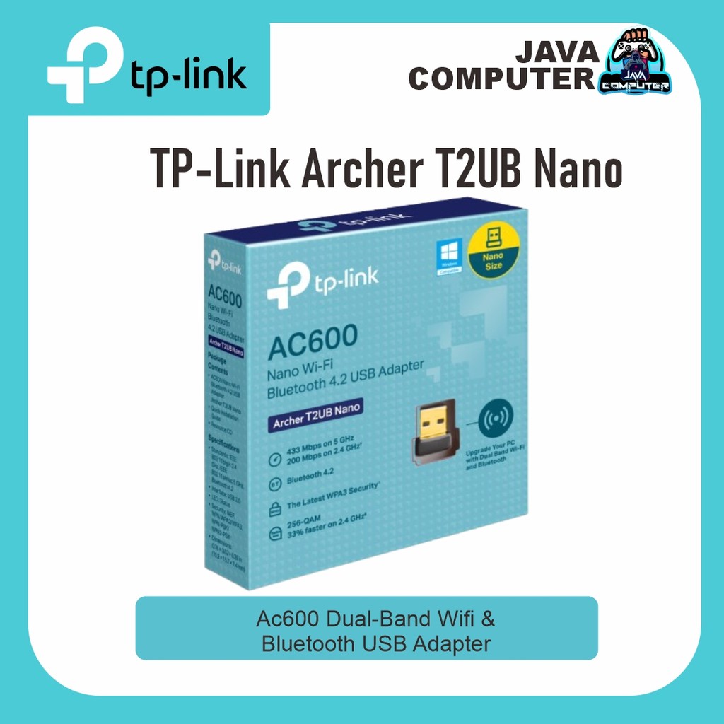 อะแดปเตอร์ USB ดูอัลแบนด์ TP-Link Archer T2UB Nano AC600