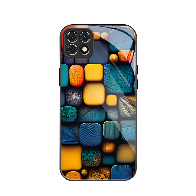 สําหรับ Samsung Galaxy A22 5GNot fit 4G , สีสันสี่เหลี่ยมเล็ก, บุคลิกภาพอินเทรนด์, เคสป้องกันโทรศัพท