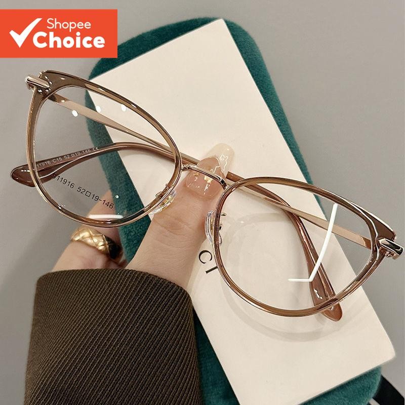 Vintage Cat Eye แว่นตากรอบเล็ก Slimming Non Prescription แว่นตา