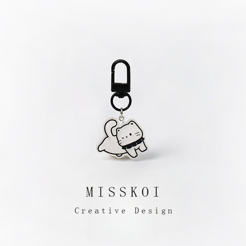ผิดพลาด น่ารักน่ารักสีดําแมวจังหวะพวงกุญแจน่ารักหวานกระเป๋าเป้สะพายหลังจี้ - รูปที่ 3