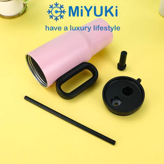 MiYUKi แก้วเก็บความเย็น ขนาดใหญ่ 750ml ถังด้านในทำจากสแตนเลส316 พร้อมหลอดดูด จัดส่งจากกรุงเทพ