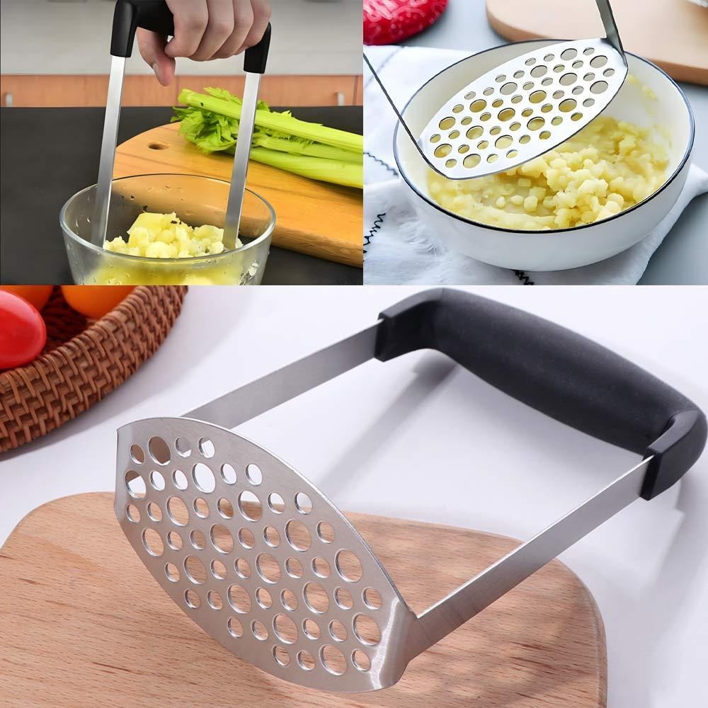 QUILLAN Potato Masher, สแตนเลสความแข็งสูงมันฝรั่ง Crusher, แบบพกพามือถือพลาสติกกันลื่น Handle Manual Potato Smasher ผัก ราคา ถูกที่สุด ดีลบีเคเค แกลเลอรีภาพที่ 9