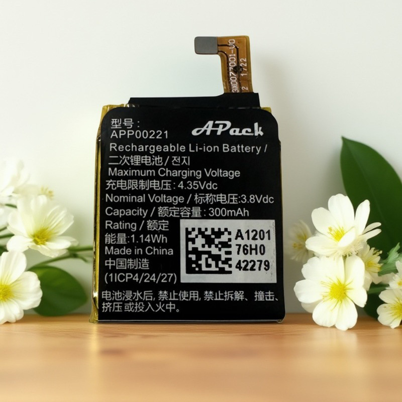 เหมาะสําหรับฟอสซิลนาฬิกาข้อมือสมาร์ทวอทช์แบตเตอรี่ Apack APP00221 แบตเตอรี่ 300mAh 3.8V