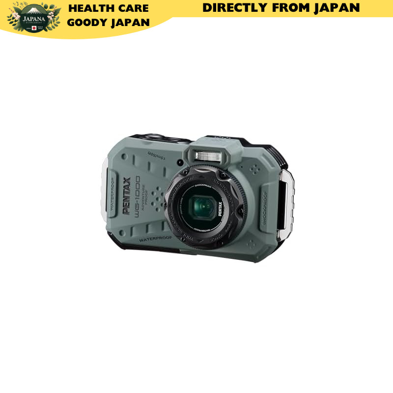 PENTAX WG-1000 Olive Waterproof Digital Camera, 15m Waterproof (Continuous for 1 hour), 2m Shockproo