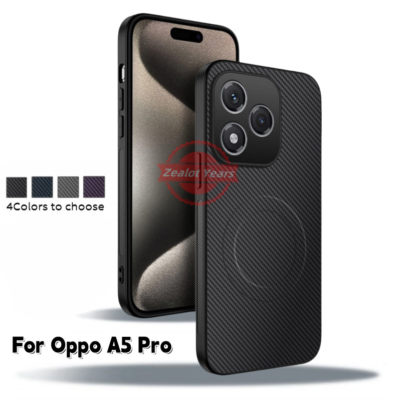 ปลอกสําหรับOppo A5 Pro 5G A5Pro 4Gคาร์บอนไฟเบอร์เนื้อหนังแม่เหล็กเคสโทรศัพท์กันกระแทกฝาครอบป้องกัน