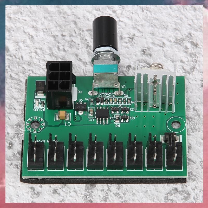 เคสคอมพิวเตอร์ 12V Miner Fan Speed Controller 8-Channel Fan Hub PWM High-Power Violent Fan Controlle