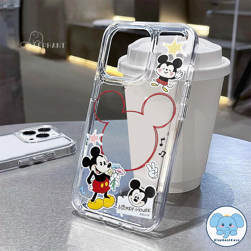 เคสลายการ์ตูนมิกกี้เมาส์สีดำสุดฮา เข้ากันได้กับ IPhone 15 13 16 11 12 14 Pro Max 8Plus XS X XR Max 7 8 16 14 Plus SE2020