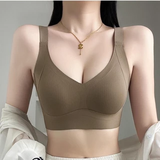 พร้อมส่ง Size M-2XL เสื้อชั้นในผู้หญิง สปอร์ตบราดันทรง ไร้ขอบ สวมใส่สบาย ระบายอากาศได้ดี ราคาถูก