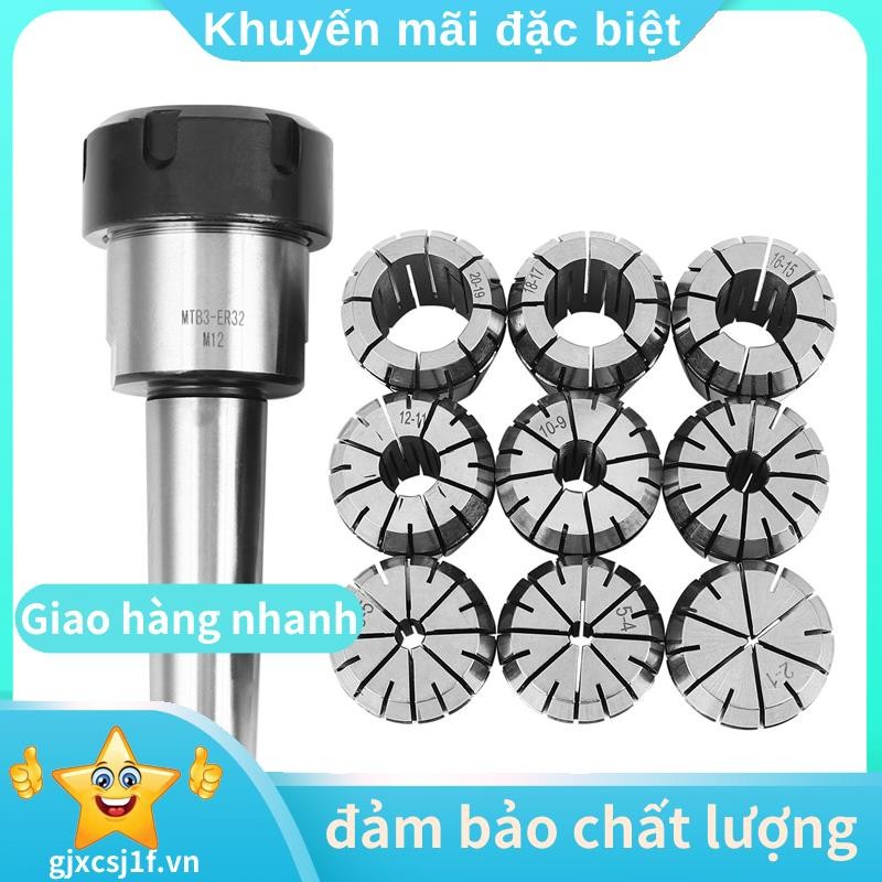 10 ชิ้น ER32 ฤดูใบไม้ผลิ Collets ชุด 2/4/6/8/10/12/16/18/20 มิลลิเมตร + MT3 M12 ER32 Collet Chuck Mo