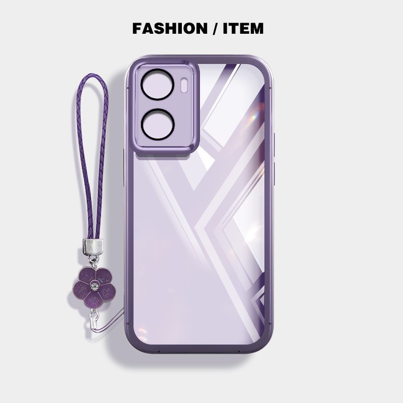 ปลอกOppo A57 A77 2022 4G 5G A57E A57S A77S 4G Realme V23 Q5i Narzo 50 5G oppo A6 pro oppo A5 pro โปร่งใสพร้อมซิลิโคนป้องกันนุ่มกรณีสีกันกระแทกเคสโทรศัพท์เลนส์ป้องกันดอกไม้L