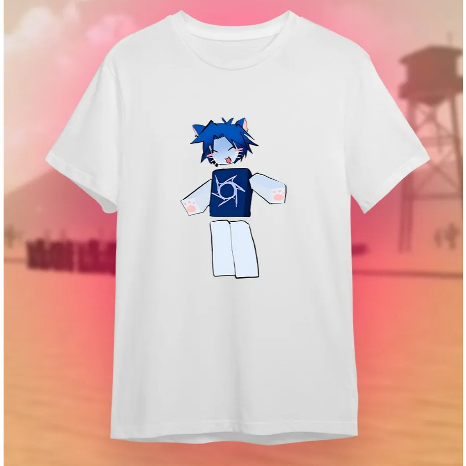 NEW! Roblox forsaken Azure เสื้อเล่นเกมผ้าฝ้ายแท้คอกลมแขนสั้นสําหรับผู้ชาย 24