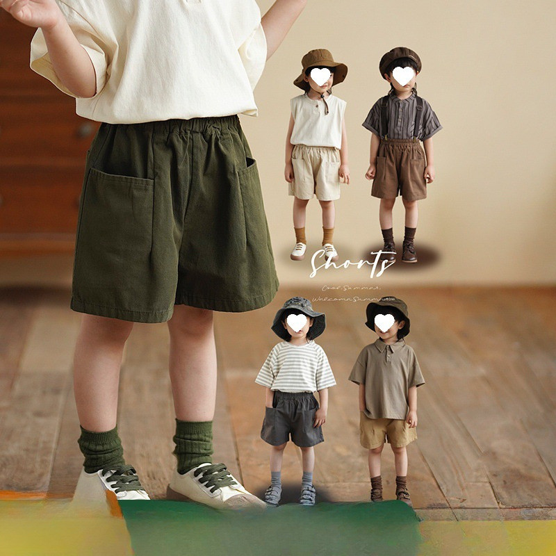 กางเกงขาสั้นลําลองผู้ชายผ้าฝ้ายแท้