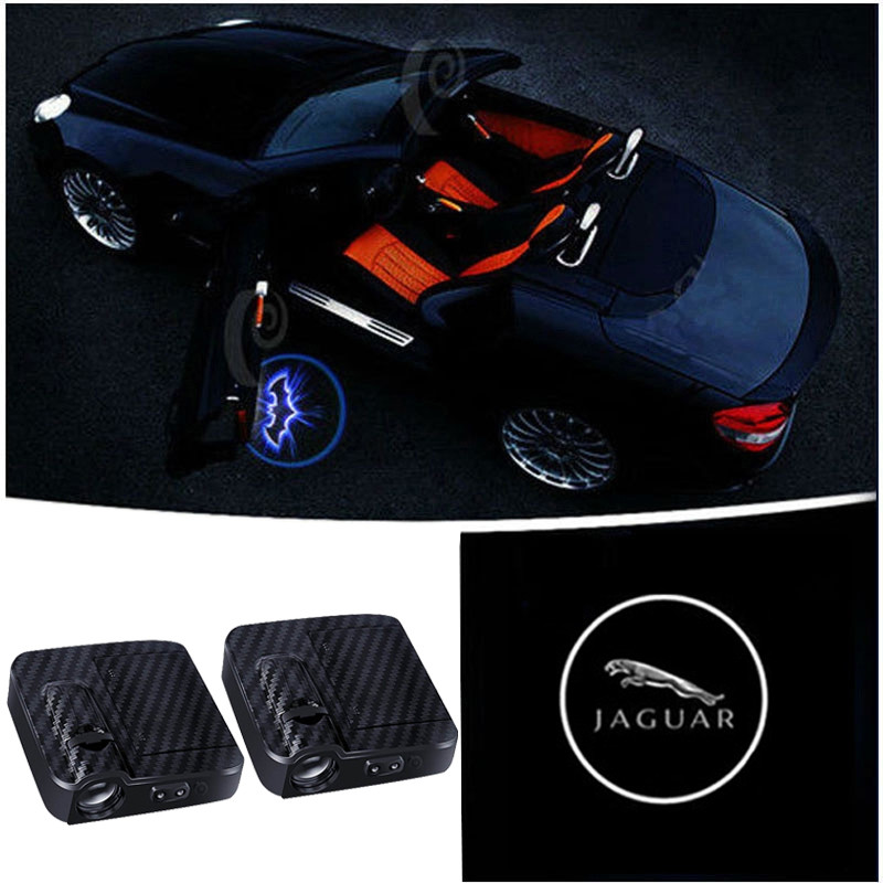 2PCS รถ LED 3D Shadow ยินดีต้อนรับโปรเจคเตอร์ตกแต่งบรรยากาศโคมไฟสําหรับ Jaguar XF2008 XF2009 XJS XJ8