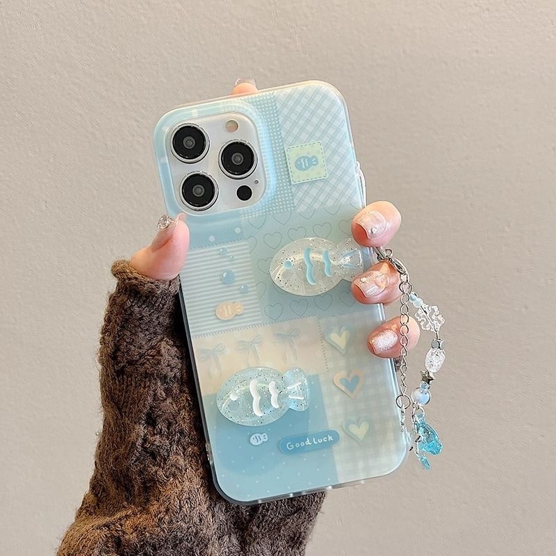 เคส Soft for VIVO Y29 Y04 Y19S Y100 Y39 Y29S Y200 Y28S Y78 V29 Lite 5G Y38 Y28 Y36 Y27 Y17S Y15S Y15A 2021 Y03 Y18 4G Y16 Y02S Y02 Y02A Y01 Y77 Y22S Y22 Y35 2022 Y75 Y55 Y76 Z5X Cute Bling fish bracelet Phone Case TM 60 - รูปที่ 3