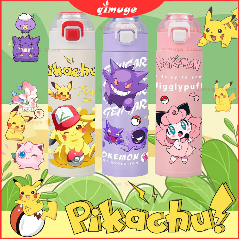 ของขวัญโปเกมอน 316 แก้วเก็บความร้อน Gengar Jigglypuff สำหรับนักเรียน ขวดน้ำสแตนเลสน้ำหนักเบาแบบยูนิเซ็กซ์ ขวดน้ำการ์ตูนสำหรับเด็ก ขวดน้ำ เด็ก ไป โรงเรียน