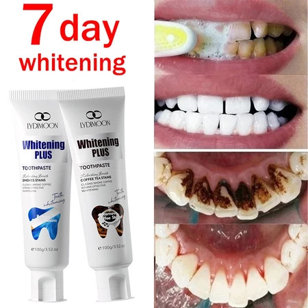LYDIMOON  ฟอกฟันขาว ขจัดคราบหินปูนสีเหลือง ยาสีฟันไวท์เทนนิ่ง 100g   ให้ ฟันขาว ยาสีฟันสมุนไพร ช่วยล