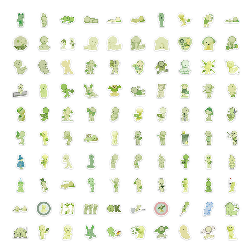 ชุดสติ๊กเกอร์ Smiski ชุดสติ๊กเกอร์กราฟิตี้กันน้ำลายการ์ตูน, 100 แผ่น/ชุด - รูปที่ 3