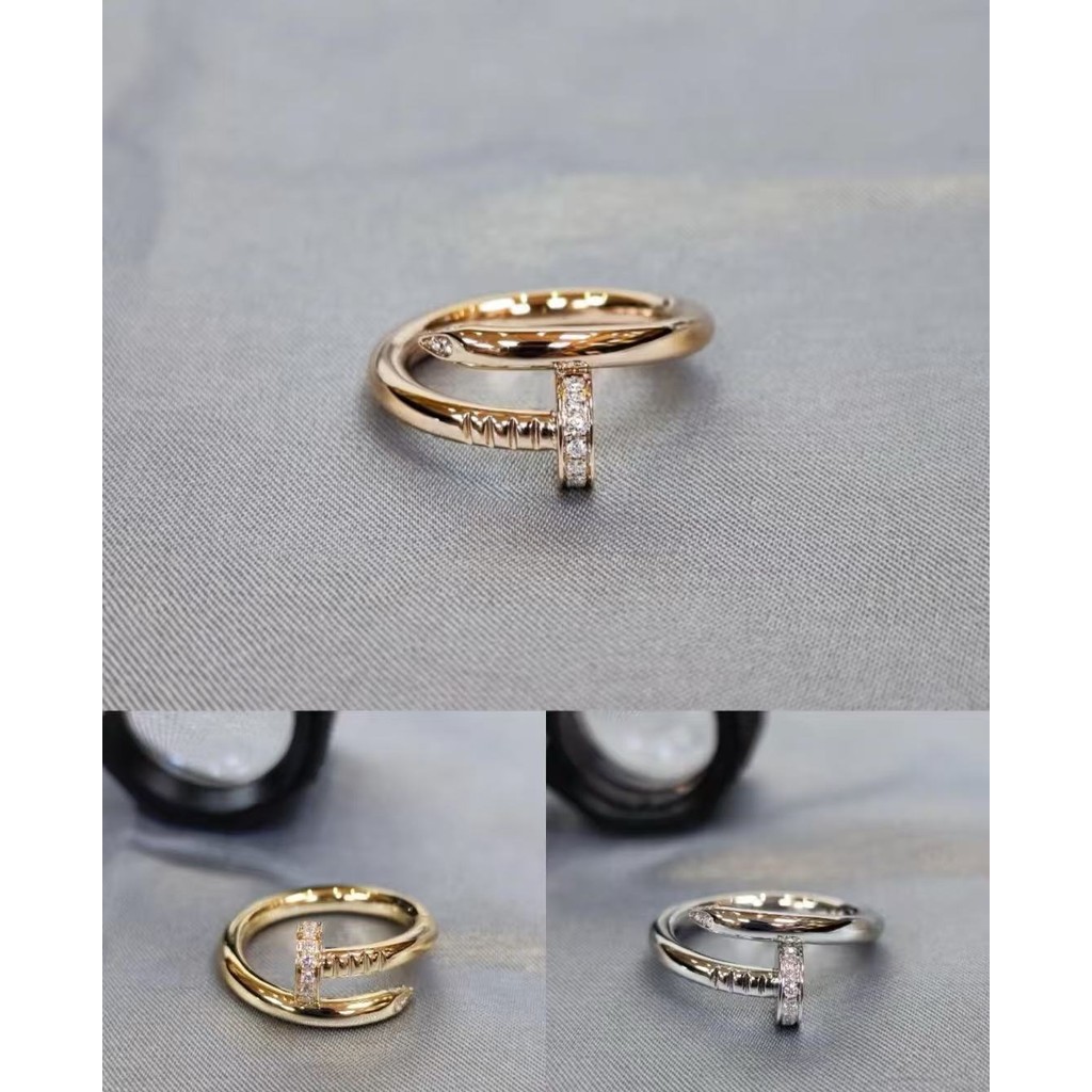 แหวนคู่รักเคลือบทอง V รุ่นสูง 18k แหวนแฟชั่นคลาสสิก