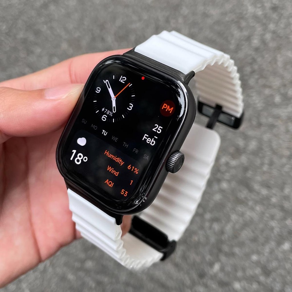 หัวเข็มขัดแม่เหล็กสําหรับ Redmi Watch 5 /4 สร้อยข้อมือกีฬาสําหรับ Xiaomi Band 9 Pro /8 Pro อุปกรณ์เสริมอัจฉริยะ