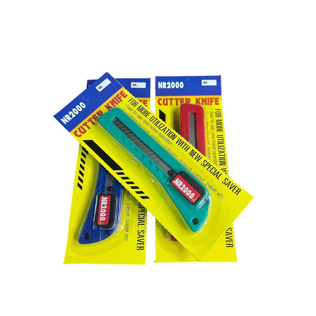 คัตเตอร์พีวีซีใหญ่ รุ่น NR 2000 เกรด ABS ตกไม่แตก ใบมีด ผลิตจากเหล็กคาร์บอนสูง High Carbon Steel คละสี - รูปที่ 2