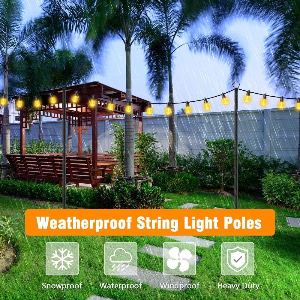 WMES1 2 ชิ้น String Light Poles, Heavy Duty ปรับความสูงเสาไฟขาตั้ง,ขาตั้งโลหะรั้วก่อสร้างวงเล็บทนทานกลางแจ้ง String ไฟ Deck LIGHT ราคา ถูกที่สุด ดีลบีเคเค แกลเลอรีภาพที่ 9