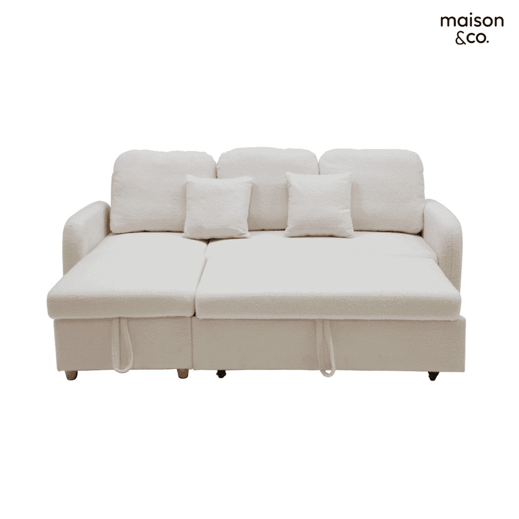 SB Design Square โซฟาเบด MOLLYNE สีครีม (206x135x94 ซม.)  แบรนด์ MAISON&CO. รูปที่ 6