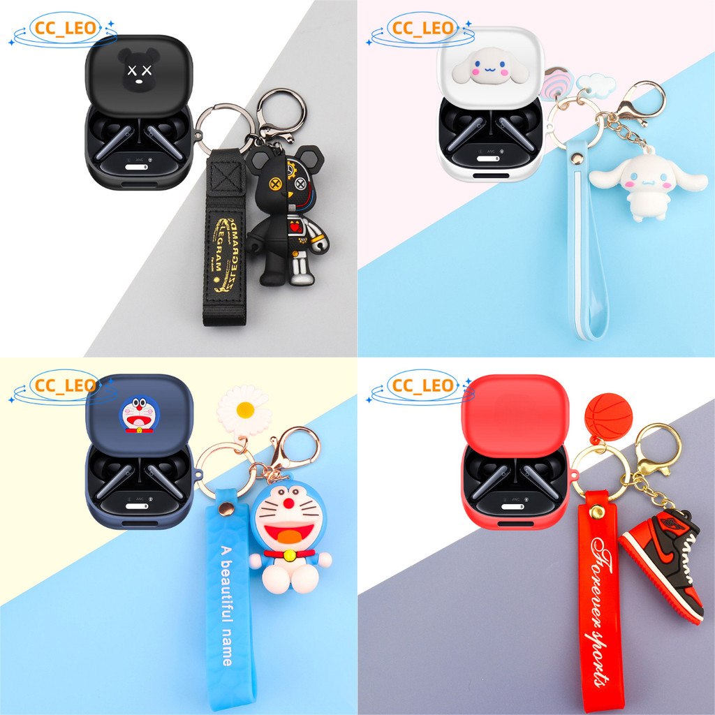 For Anker Soundcore Liberty 5 Case Soundcore Liberty 5 ANC Silicone Soft Case Cartoon Pokémon Pikachu Luffy Keychain Pendant Cute Doraemon Shockproof Shell Protective Cover