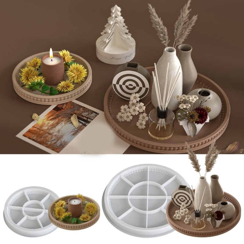 XY Spacious Round Plate Designs Tray Home Accessory for Festive and Everyday Use