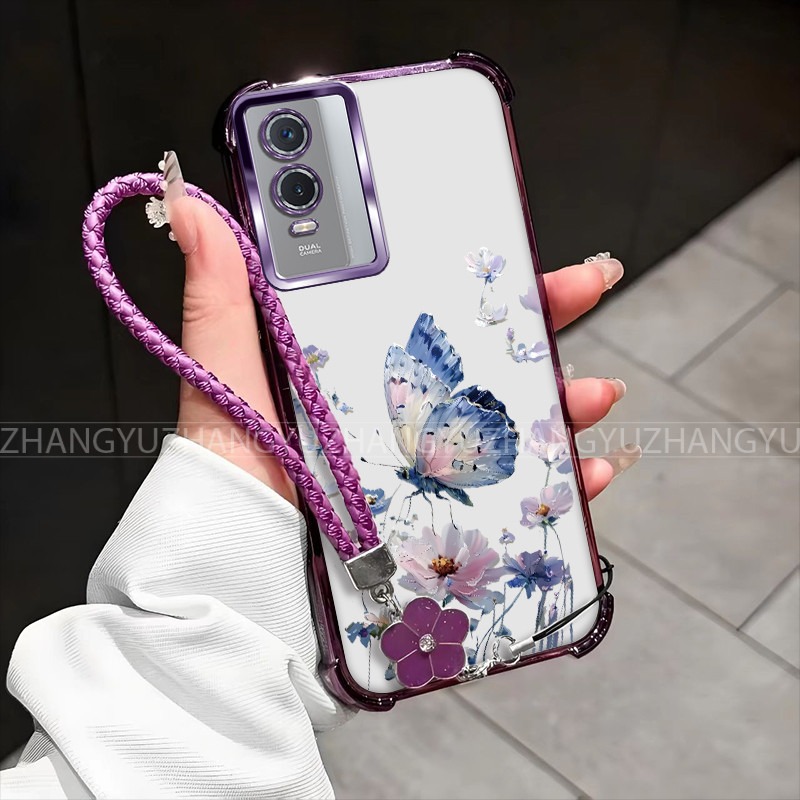 เคส VIVO Y76 Y76S 5G Y72 เคสโทรศัพท์สําหรับใหม่ซิลิโคนสี่มุมป้องกันการตก WHLSHD