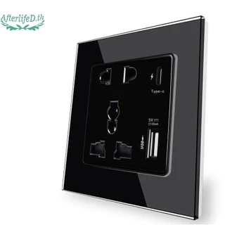AF แหล่งจ่ายไฟ 2100MA ซ็อกเก็ต USB แผงสากล 13A UK Wall Type C อินเทอร์เฟซ A