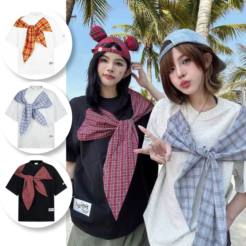 PannoFluxus ใหม่เสื้อยืดแขนสั้นแฟชั่นอเมริกันHigh StreetหลวมสบายๆSolona Rowan design