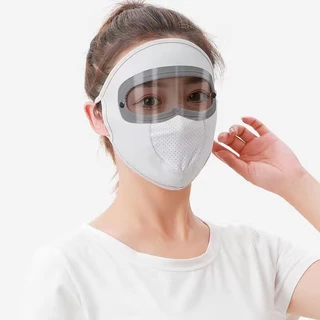 หน้ากาก กันแดด แว่นใส กันลม UPF50 + ป้องกัน UV ผ้าคลุมหน้า คลุมหน้า กันฝุ่น ระบายอากาศดี นุ่มสบาย สำหรับการปั่นจักรยาน