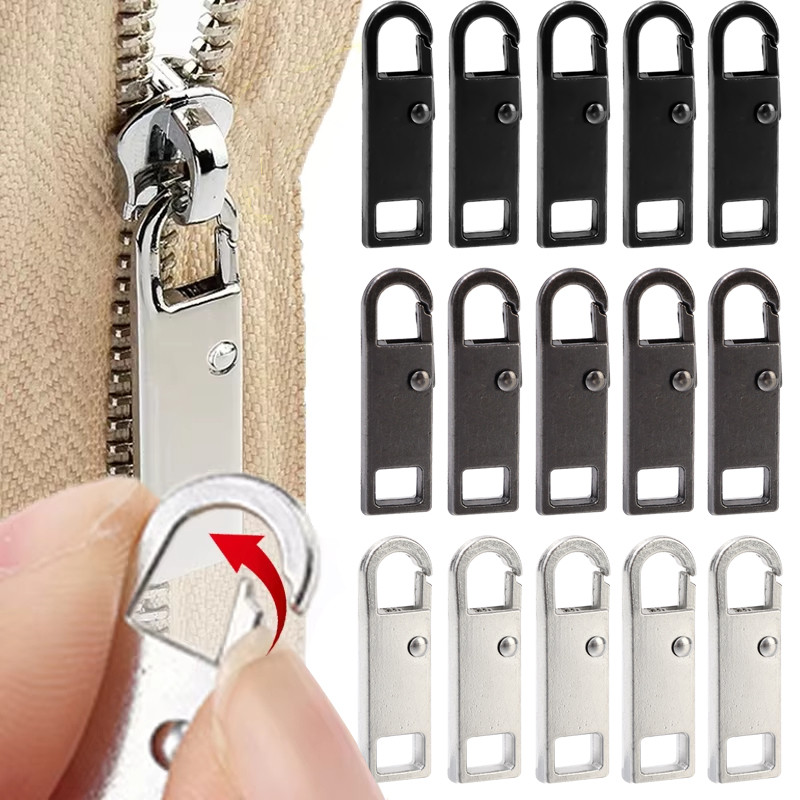 โลหะผสมสังกะสีซิปเลื่อนเปลี่ยนดึงสําหรับกระเป๋าแจ็คเก็ตกระเป๋าเดินทาง,สากลไม่มีการติดตั้งเครื่องมือ,30x8มิลลิเมตรสูง -ความสามารถยึด