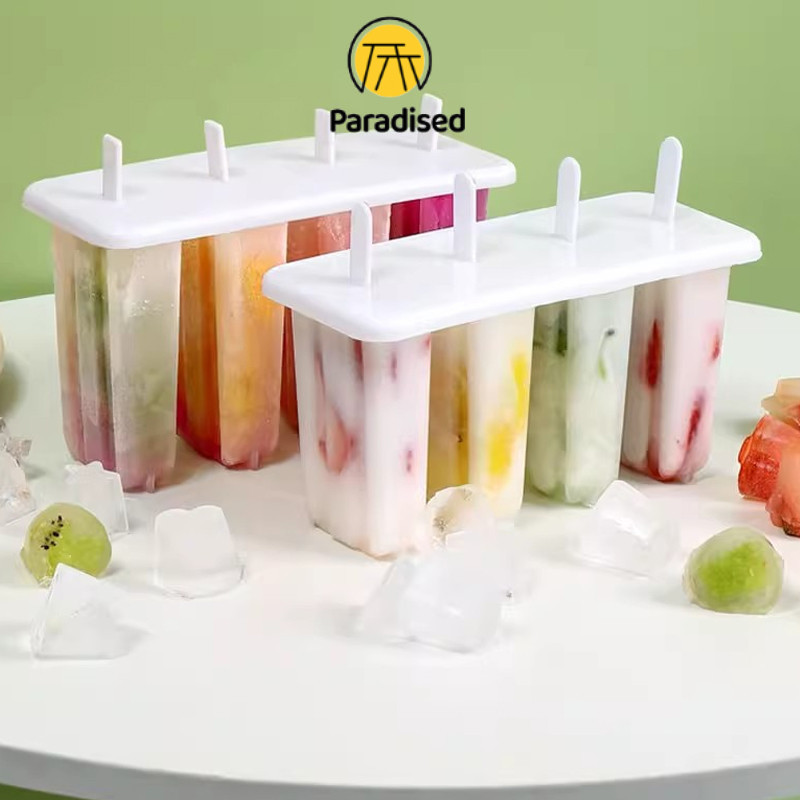 💕 แม่พิมพ์ไอติม 4 แท่ง แม่พิมพ์ไอศครีม แม่พิมพ์ทำน้ำแข็ง ที่ทำไอติม paradised