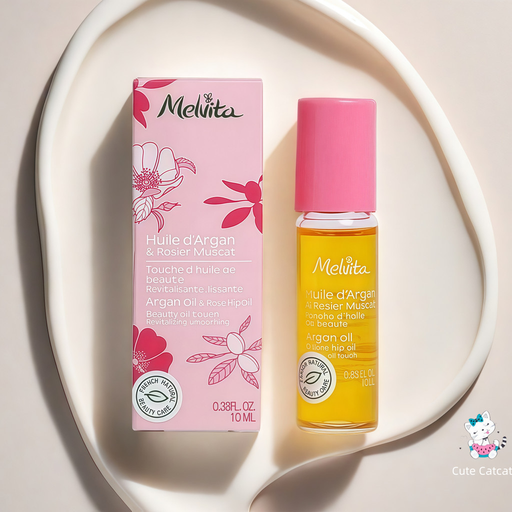 Melvita Argan Oil & Rose Hip Oil Roll-On 10ml/0.3oz - Face Oil to Smoothen Lines On Eye Areas