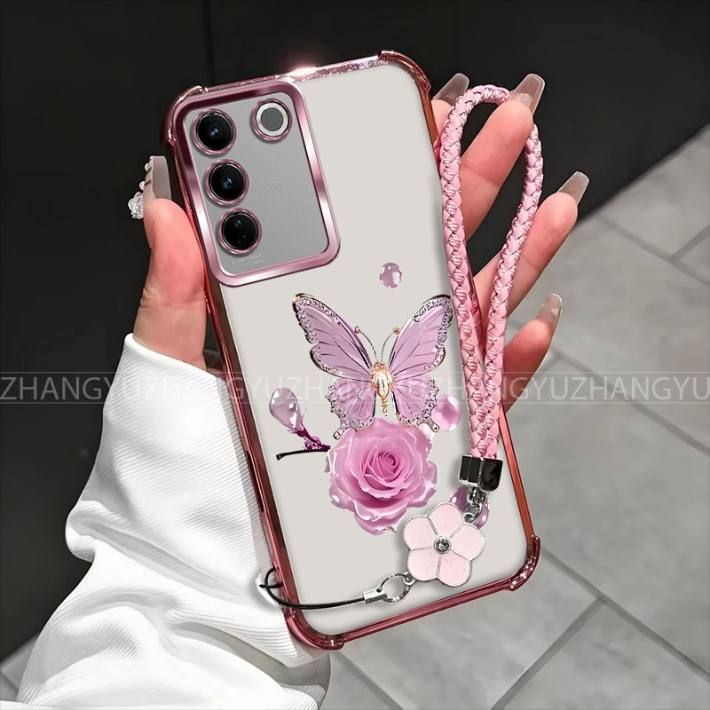 เคส VIVO V27 V27E V29 V29E 5G สําหรับใหม่ซิลิโคนสี่มุมป้องกันการตก YZH