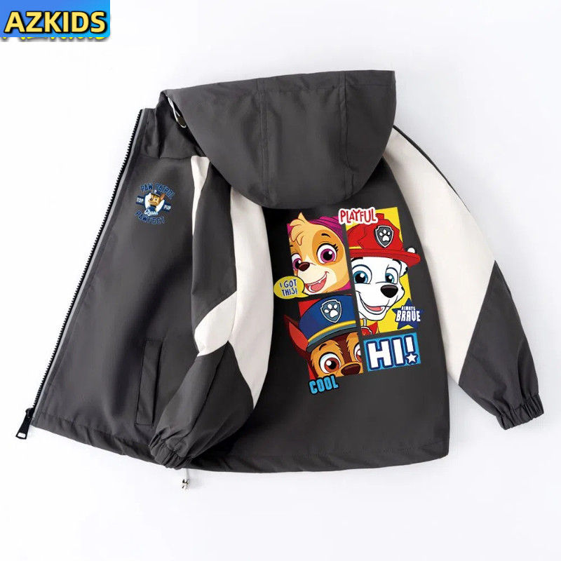 paw patrol วังทีมเด็กเสื้อเด็กบางแจ็คเก็ตฤดูใบไม้ผลิฤดูใบไม้ร่วงกลางแจ้งกันน้ํา