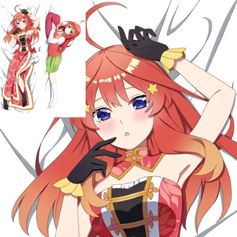 อะนิเมะ Quintessential Quintuplets Dakimakura Cheongsam Nakano Yotsuba Design Life-ขนาดหมอนเบาะรองนั่งหมอน