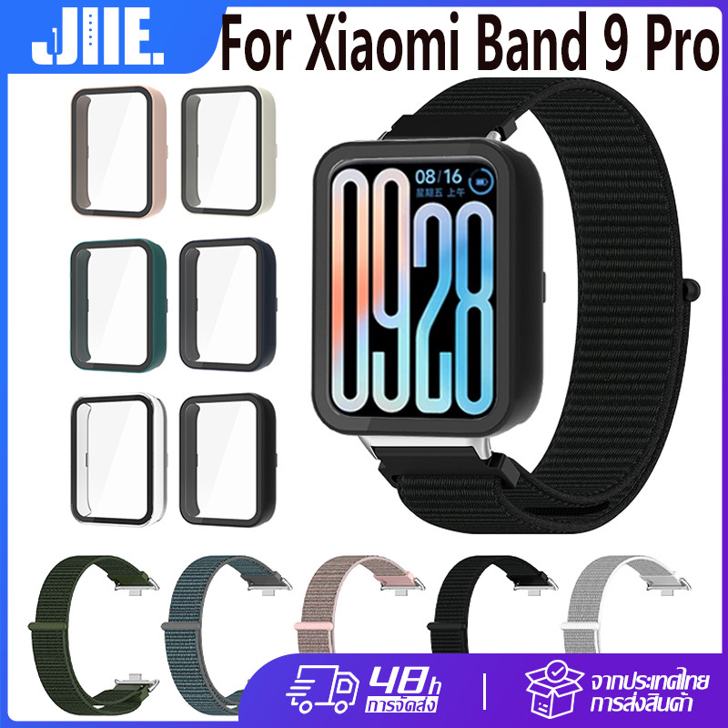 【เคส+สาย】สำหรับ Xiaomi Band9 Pro สายถักไนลอน+กระจกนิรภัยเคส For Xiaomi Band9 Pro สายนาฬิกา Xiaomi Band9 Pro เคสกันกระแทก