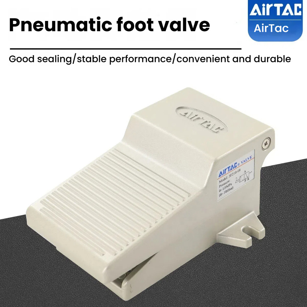 Yadeke นิวเมติกวาล์วเท้า 3F/4F210-08L วาล์วแบบใช้เท้าเหยียบพร้อมล็อคพร้อมฝาปิดสวิทช์สองตําแหน่งห้าทา