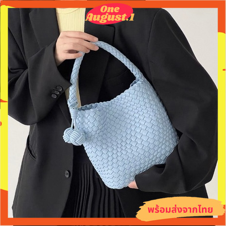 พร้อมส่งจากไทย กระเป๋าหนังสานแบบถือแต่งด้วยพวงเชอร์รี่ห้อยกระเป๋า S192