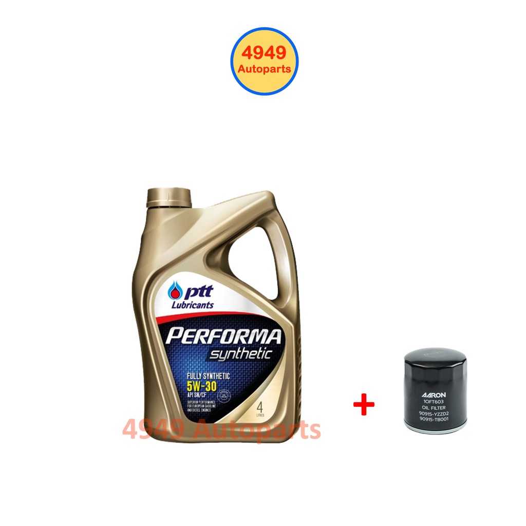 น้ำมันเครื่อง PTT Performa Synthetic 5W-30 5W30 API SN สังเคราะห์