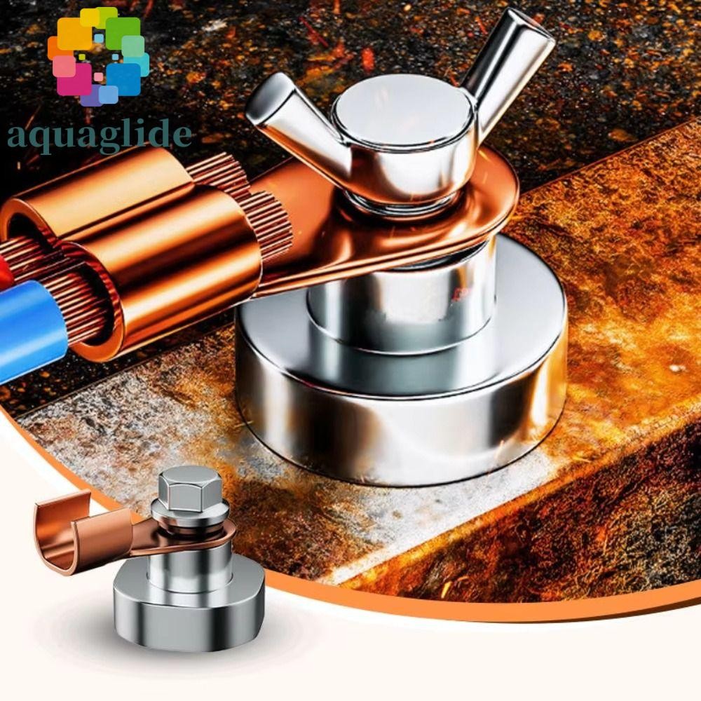 AQUAGLIDE อุปกรณ์สายดินเชื่อมแม่เหล็ก, แคลมป์กราวด์เชื่อมนิรภัยหัวเดียว, การบํารุงรักษาอิเล็กโทรดทองแดงทรงพลังอุปกรณ์พยุงเชื่อมแม่เหล็กที่แข็งแกร่ง