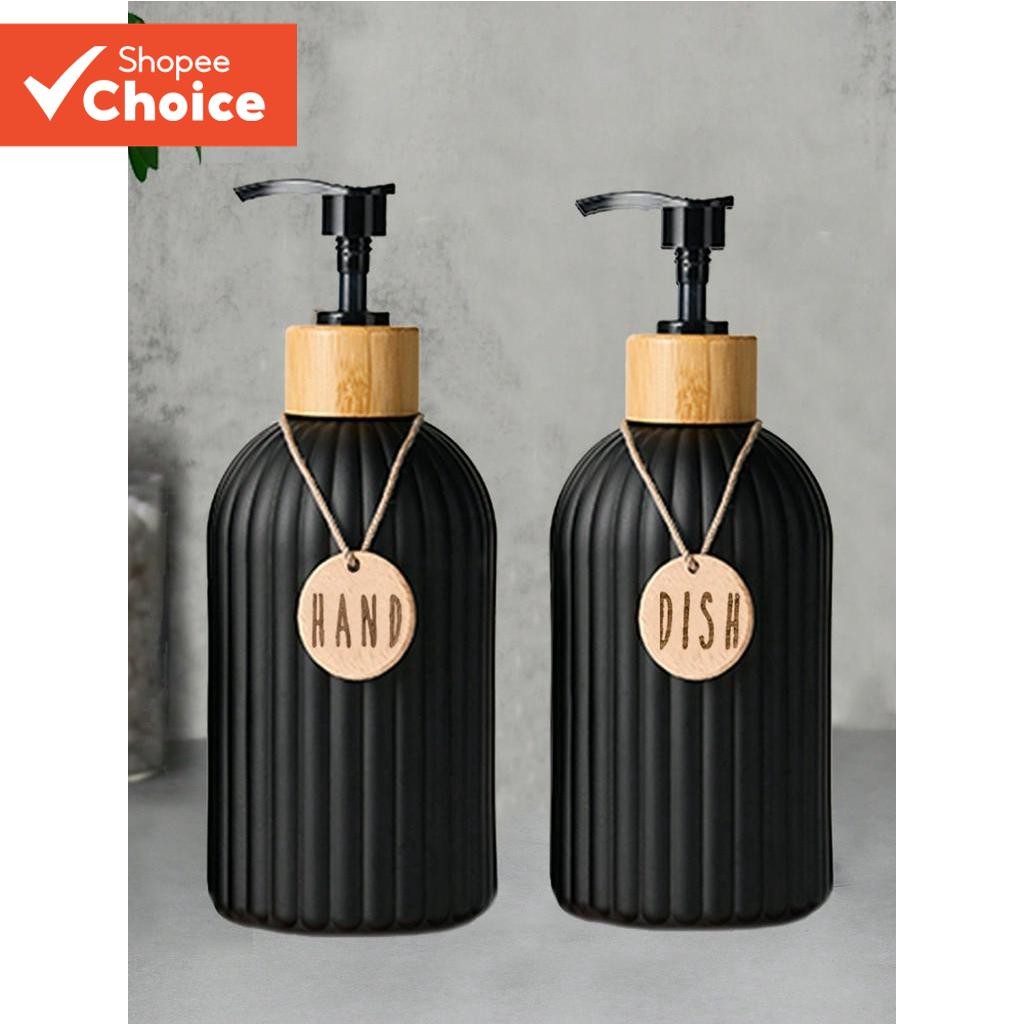เครื่องจ่ายสบู่ห้องครัว/ห้องน้ํา - ขวดรีฟิลลายทางขนาด 500 มล. สําหรับน้ํายาล้างจานและซักมือ